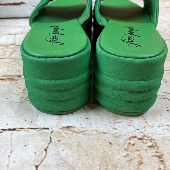 Free People Harbor Flatform Green Platform Slides sz 41 - Picture 4 of 6